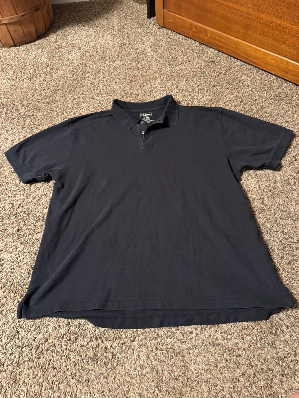 L.L. Bean Men's black Short Sleeve Polo